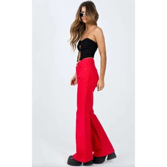 Princess Polly Cabarita Lounge Wide Leg High Rise Jeans Size 2 - Picture 1 of 12